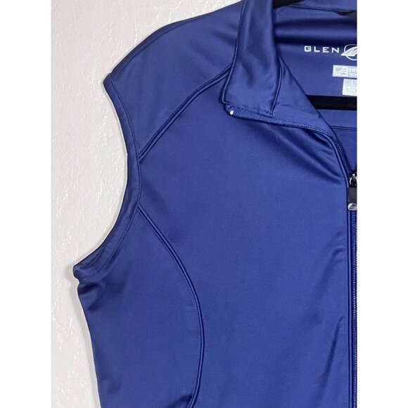 Glen Echo Golf Women M Sleeveless Vest Saddle Creek Logo Blue Dry Gear Tech Zip - Picture 13 of 15
